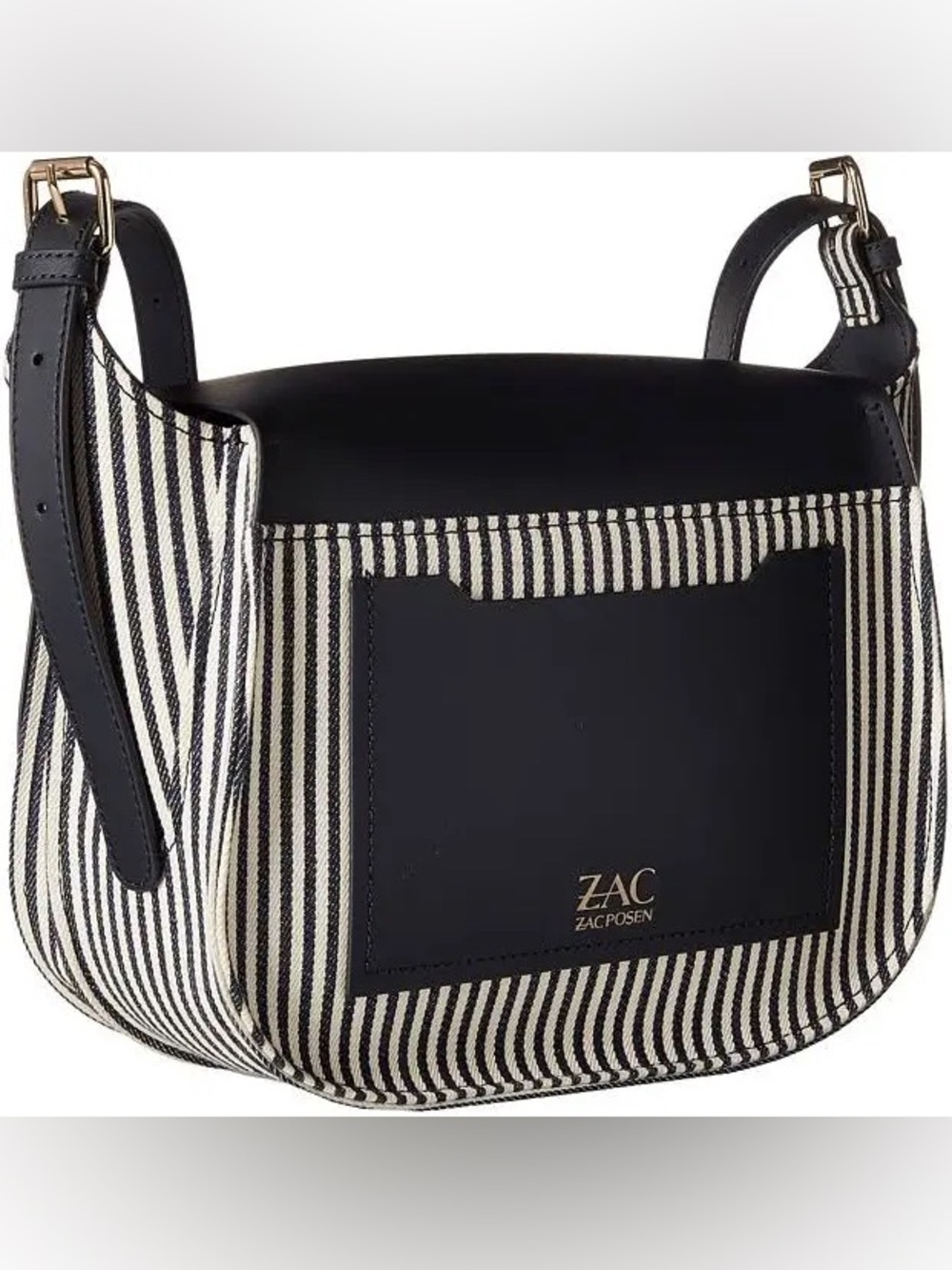 Zac Posen Eartha Iconic Saddle Bag Navy Stripe